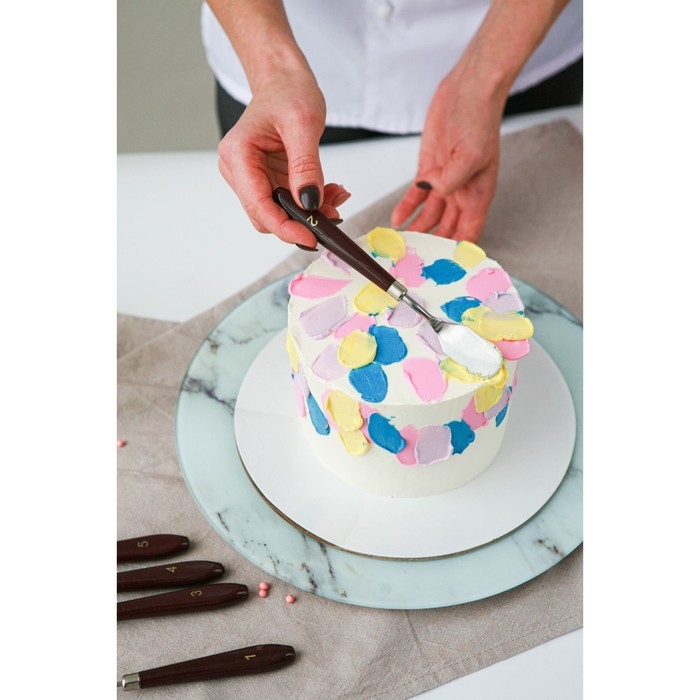 Лопатки - мастихины кондитерские Доляна, 22×2×1,5 см, набор 5 шт, нержавеющая сталь, деревянная ручка, коричневый Лопатки - мастихины кондитерские Доляна, 22×2×1,5 см, набор 5 шт, нержавеющая сталь, деревянная ручка, коричневый