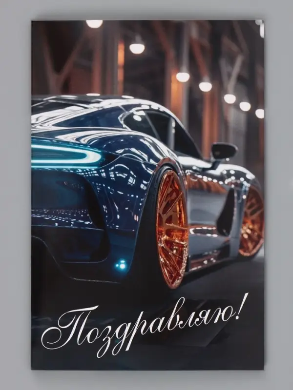 Открытка &laquo;Поздравляю!&raquo;, авто, 12&times;18 см
