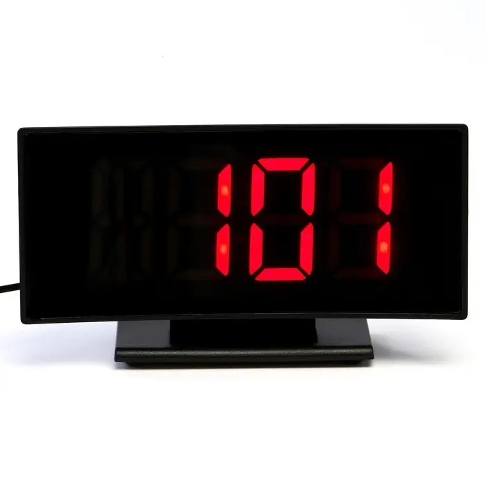 Часы - будильник электронные настольные: термометр, календарь, 17&times;9.5 см, 3хААА, USB