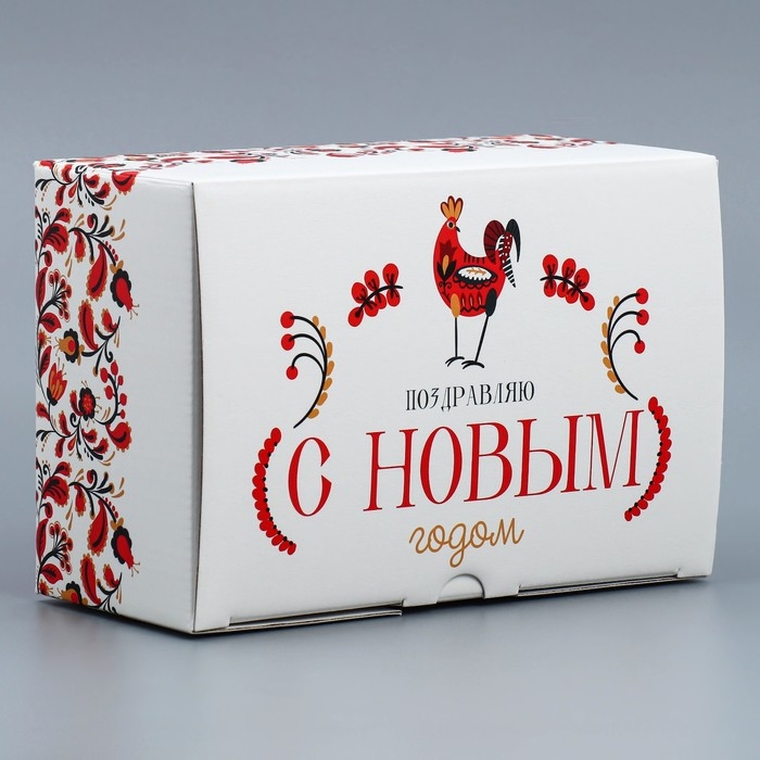 Коробка подарочная новогодняя складная «Народная», 22 х 15 х 10 см, Новый год Коробка подарочная новогодняя складная «Народная», 22 х 15 х 10 см, Новый год