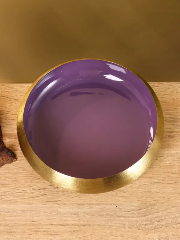 Подсвечник золотой с фиолетовым покрытием, 18×18×5 см
