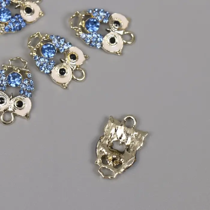 Подвеска из металла &laquo;Сова&raquo; со стразами, золото 2.1&times;3&times;0.4 см