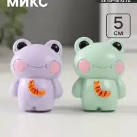 Фигурка полистоун &laquo;Лягушка с гусеницей&raquo;, 2.5&times;3.5&times;5 см, МИКС
