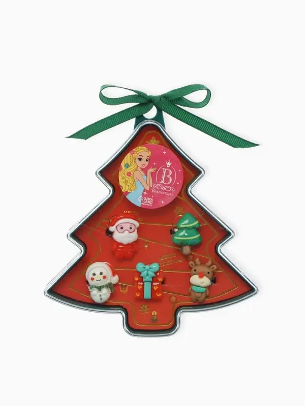 Кольца детские набор 5 шт  Кольца детские набор 5 шт "Выбражулька" в форме елки, форма МИКС, цвет МИКС, б-р