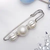 Булавка &laquo;Зефир&raquo; 7 см, белая в серебре