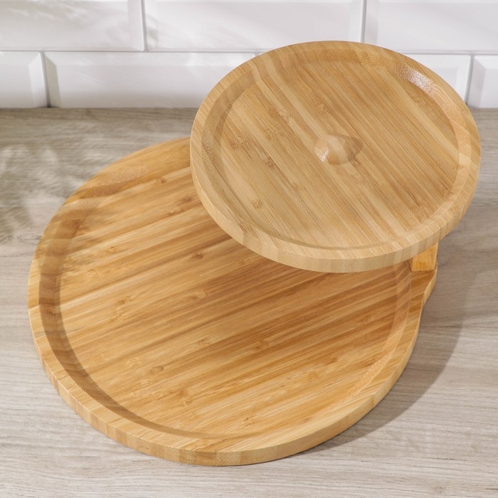 Менажница Доляна «Бамбук», 2 яруса, 29×19,5 см, бамбук Менажница Доляна «Бамбук», 2 яруса, 29×19,5 см, бамбук