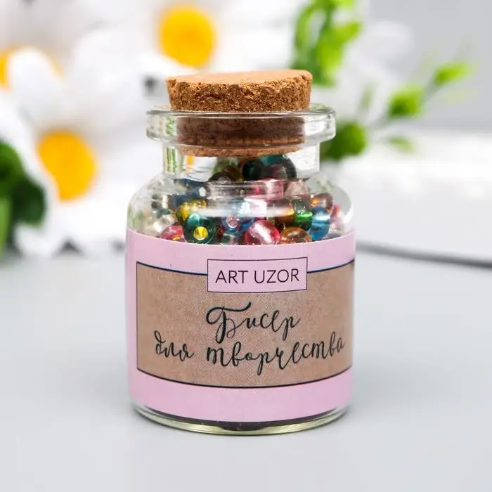 Бисер круглый 6/0 в бутылочке  Бисер круглый 6/0 в бутылочке "Разноцветный" прозрачно-цветной 20 гр