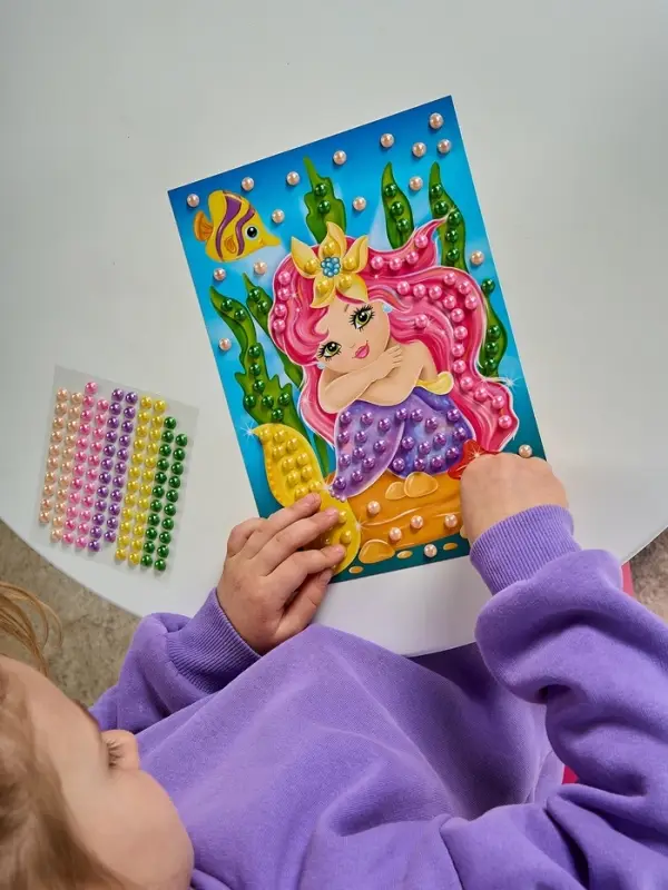 Набор для творчества. Аппликация бусинами "Русалочка" (180х250 мм, европодвес)