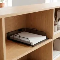 Лоток для бумаг А4, горизонтальный, металлическая сетка, 1 отделение, чёрный