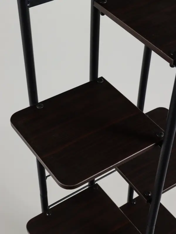 Подставка для цветов Greengo, 8 полок, 36&times;23&times;136 см, напольная, каркас металл, полки МДФ, чёрная