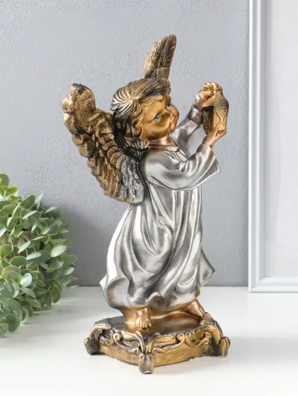 Фигура "Ангел с фонарём" 34х22х15 см