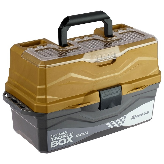 Ящик рыболовный Tackle Box трёхполочный NISUS, золотой Ящик рыболовный Tackle Box трёхполочный NISUS, золотой