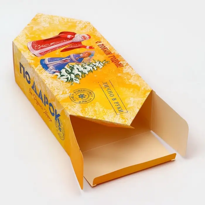 Подарочная коробка - конфета новогодняя складная «Подарок», 14 х 22 х 8 см. Подарочная коробка - конфета новогодняя складная «Подарок», 14 х 22 х 8 см.