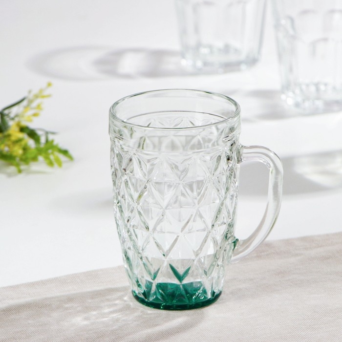 Кружка стеклянная, 400 мл, цвет МИКС