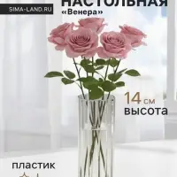 Ваза для цветов &laquo;Венера&raquo;, 14&times;5 см, полосы, пластик, прозрачная