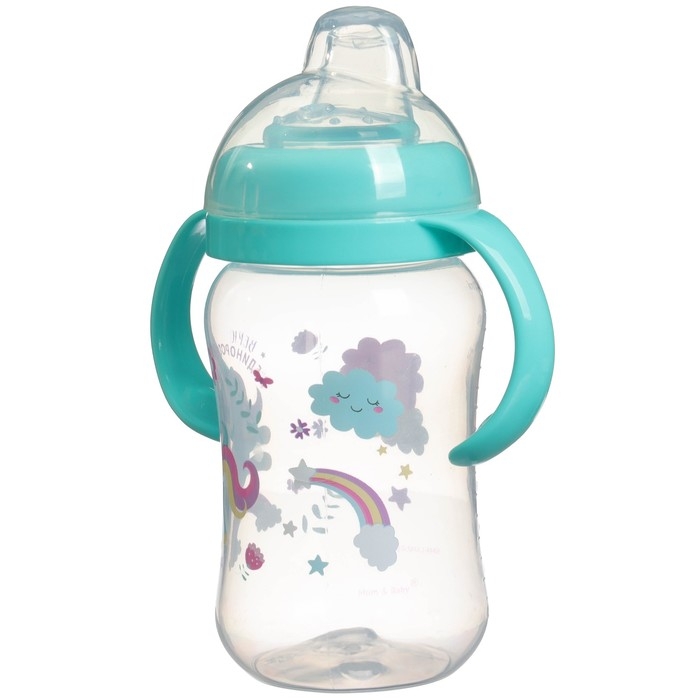 Поильник-непроливайка, мягкий носик, от 9 мес., 270 мл., «Единорог», M&B Поильник-непроливайка, мягкий носик, от 9 мес., 270 мл., «Единорог», M&B