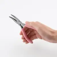 Тонкогубцы изогнутые, для рукоделия, 13&times;6.5 см, цвет серебряный/розовый