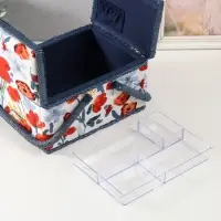 Шкатулка для рукоделия и шитья &laquo;Летние цветы на белом&raquo;, хранение ниток, иголок, мелочи, 19&times;26&times;14.5 см