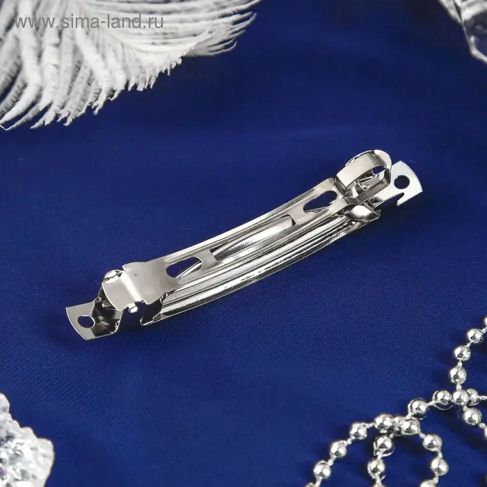 Основа для заколки-автомат, 8 см, серебро Основа для заколки-автомат, 8 см, серебро