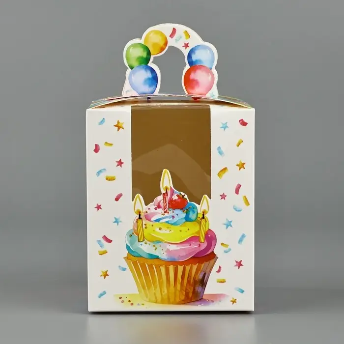 Коробка сборная «С днём рождения» 9 х 11 х 9 см Коробка сборная «С днём рождения» 9 х 11 х 9 см