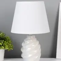 Лампа настольная E27 40Вт "Ракушка" беж перламутр 20х20х32 см