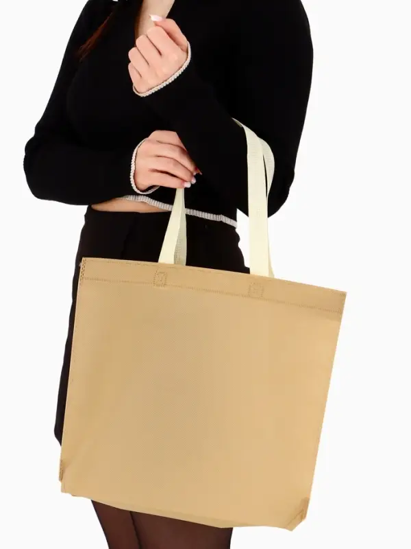 Пакет с петлевой ручкой, сумка - шопер &laquo;Эко&raquo;, 38&times;32&times;10 см, бежевый