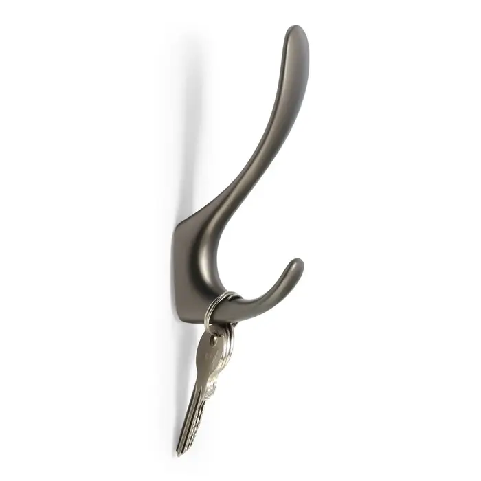 Крючок мебельный CAPPIO NOTE, двухрожковый, цвет графит