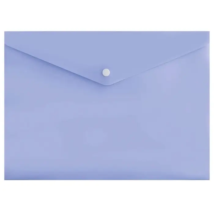 Папка-конверт на кнопке А4, 180 мкм, Calligrata Pastel, полупрозрачная, светлая лаванда
