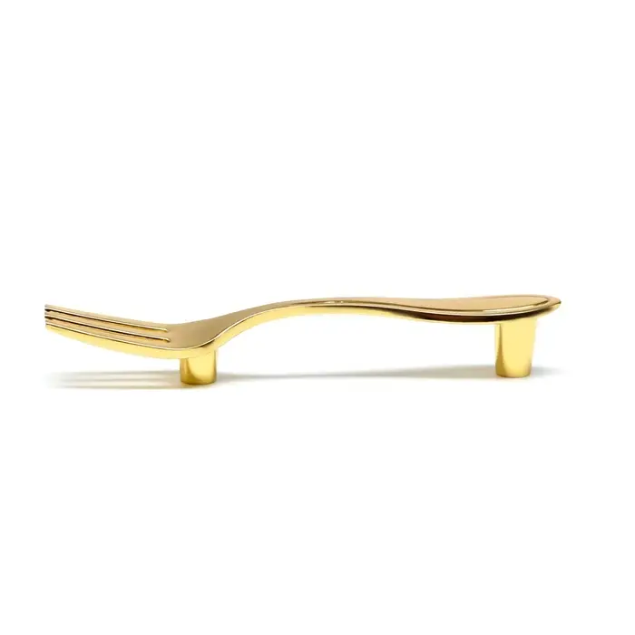 Ручка-скоба CAPPIO RSC002 &laquo;Вилка&raquo;, м/о 76 мм, цвет золото