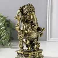 Сувенир полистоун "Ганеша в украшениях" бронза 5,5х10,5х17,5 см