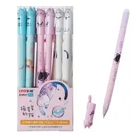 Стираемая ручка, гелевая, синий стержень, узел 0.35 мм, МИКС