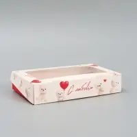 Коробка подарочная складная &laquo;С любовью&raquo;, 20&times;12&times;4 см, с окном