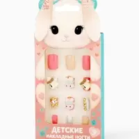 Детские накладные ногти &laquo;Плюшевый зайка&raquo;, 12 шт.