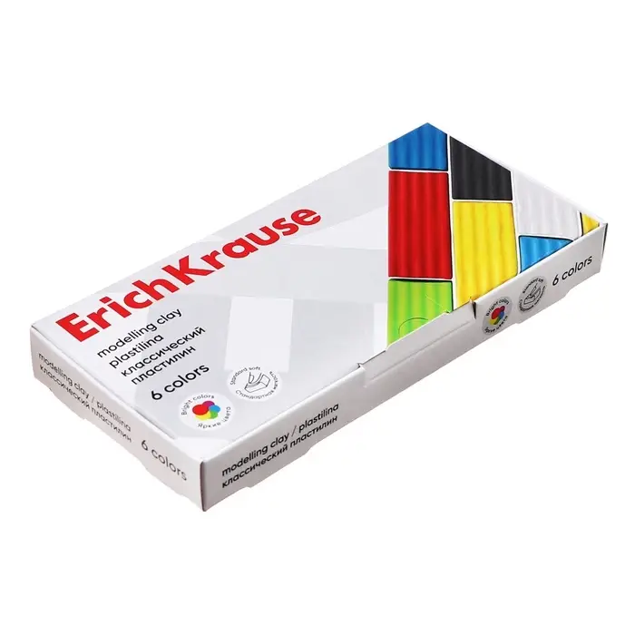 Пластилин ErichKrause Basic, 6 цветов, 96 г, в картонной упаковке