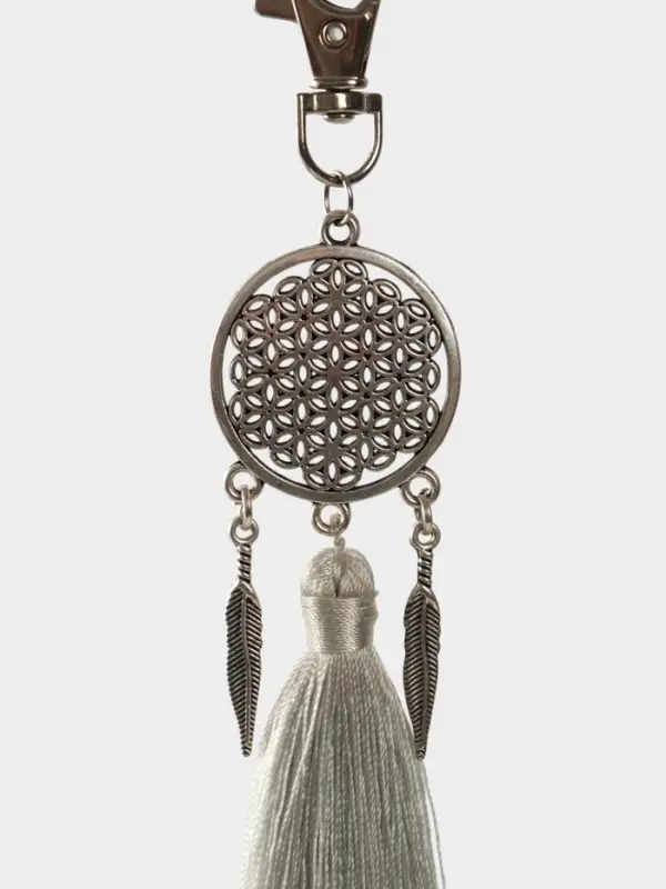 Брелок-кисточка Брелок-кисточка "Ловец снов" 17 см, цв. серебристый