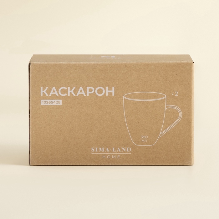 Кружки SL Home «Каскарон», 380 мл, 11,8×8,5×10,4 см, набор 2 шт, костяной фарфор, белые Кружки SL Home «Каскарон», 380 мл, 11,8×8,5×10,4 см, набор 2 шт, костяной фарфор, белые