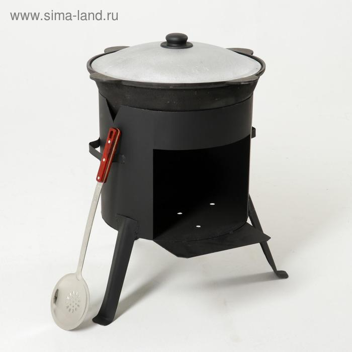 Набор для плова: казан 12л, печь под казан, шумовка 47см Набор для плова: казан 12л, печь под казан, шумовка 47см