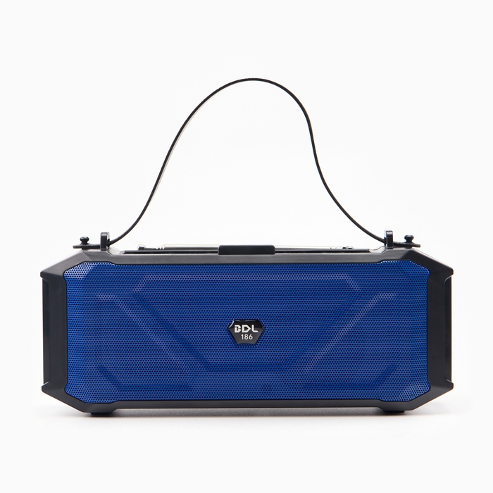 Фонарь аккумуляторный, 5Вт, 1200мАч, IPX5, Bluetooth, AUX, USB, радио, солнеч.бат, синий Фонарь аккумуляторный, 5Вт, 1200мАч, IPX5, Bluetooth, AUX, USB, радио, солнеч.бат, синий