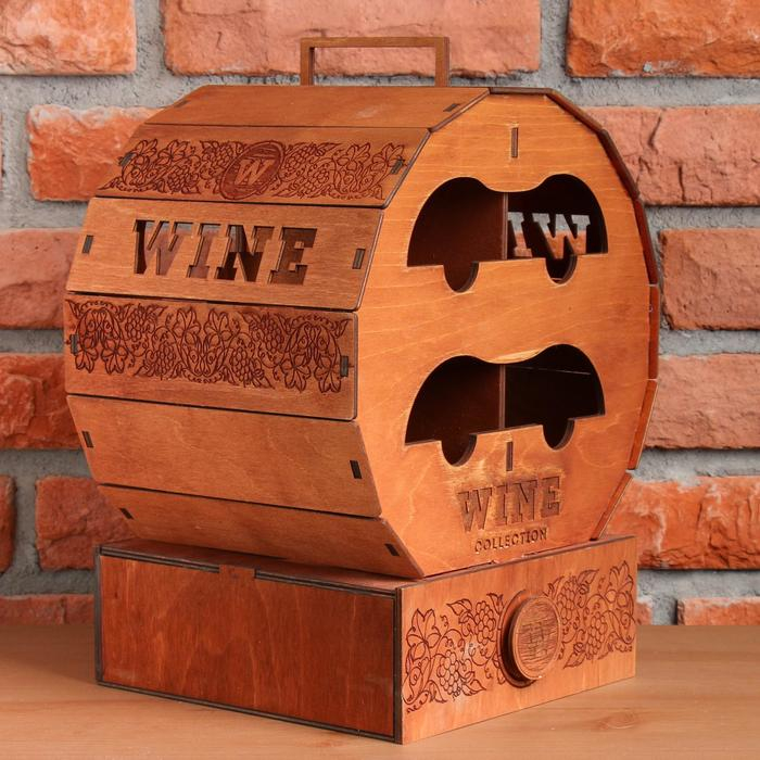 Винный мини-бар  Винный мини-бар "Бочка", 27 х 29 х 22 см.