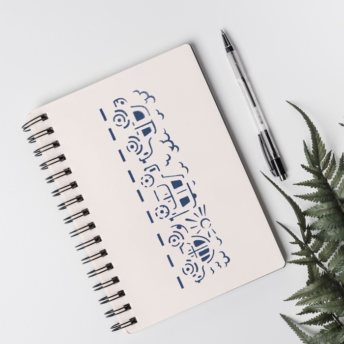 Трафарет бордюрный пластик "Автомобили" 40х12 см