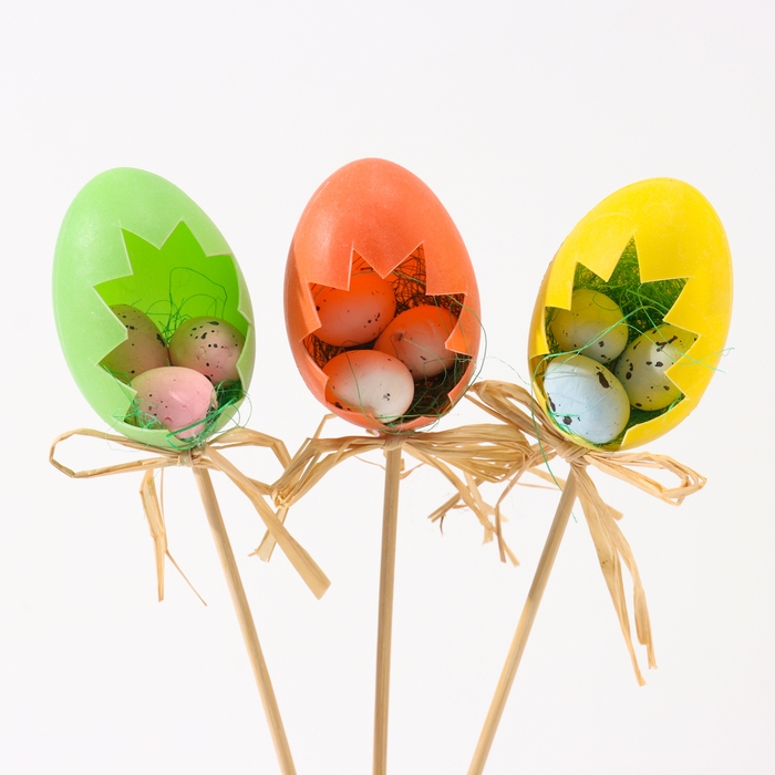 Декор на палочке «Яйца», пасхальный, 3 шт., 4 × 12,5 × 25 см Декор на палочке «Яйца», пасхальный, 3 шт., 4 × 12,5 × 25 см