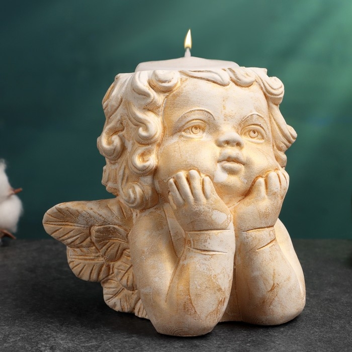 Подсвечник Подсвечник "Молящийся ангел" 10х11,5х11см, позолота