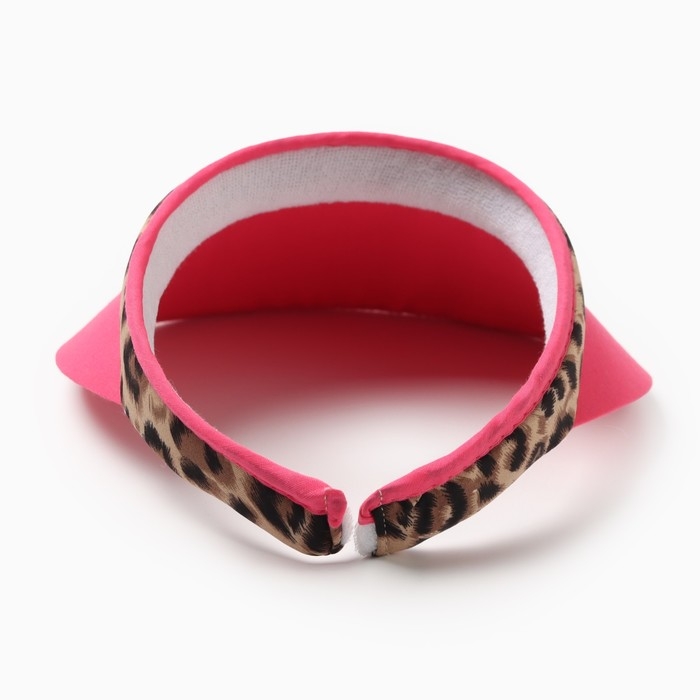 Козырёк женский MINAKU "Leopard" цвет розовый, р-р  56-58