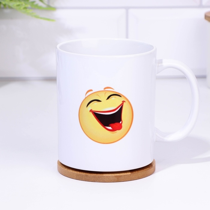 Кружка сублимация Кружка сублимация "Душа поёт" смайлик, c нанесением