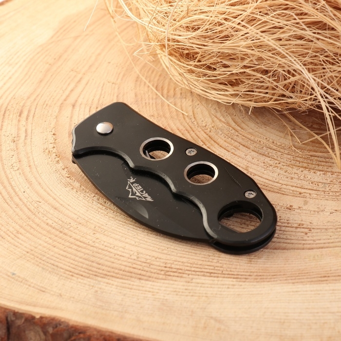 Нож складной Нож складной "Клык" 15см, клинок 76мм/2мм, рукоять металл с кольцом