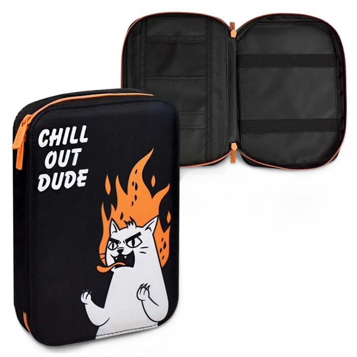 Пенал-футляр мягкий 165 х 235 х 30 мм, текстильный, Феникс Пенал-футляр мягкий 165 х 235 х 30 мм, текстильный, Феникс "Яростный кот" 64996