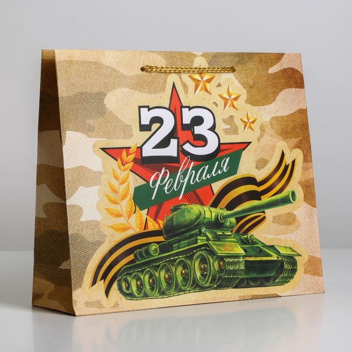 Пакет подарочный ламинированный горизонтальный, упаковка, «Танк», ML 25 х 21 х 8 см Пакет подарочный ламинированный горизонтальный, упаковка, «Танк», ML 25 х 21 х 8 см