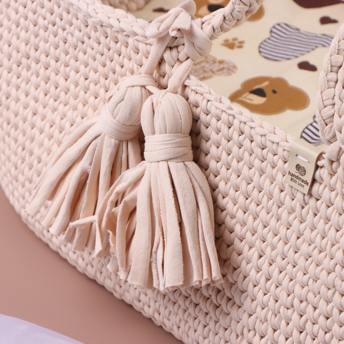 Люлька с матрасом, 70 х 42 х 24 см, бежевый, хлопок Люлька с матрасом, 70 х 42 х 24 см, бежевый, хлопок