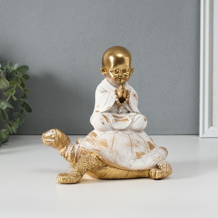 Сувенир полистоун  Сувенир полистоун "Маленький Будда на черепахе" 17х11х17 см