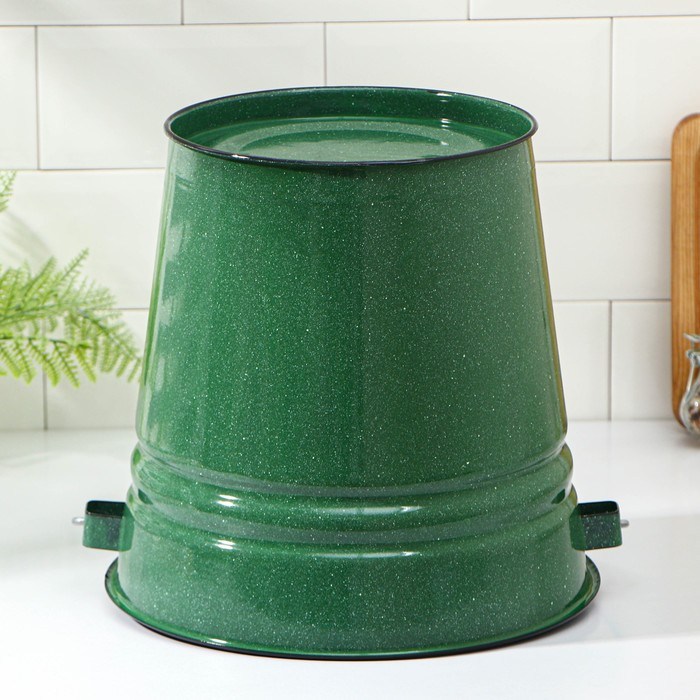 Ведро эмалированное, 12 л, с крышкой, цвет зелёный Ведро эмалированное, 12 л, с крышкой, цвет зелёный
